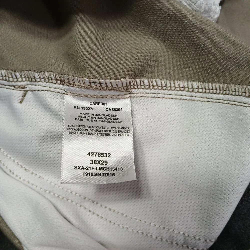 Lee Extreme Comfort Mens 38x29 Khaki Stretch Flex Flat Front Chino Twill Dadcore